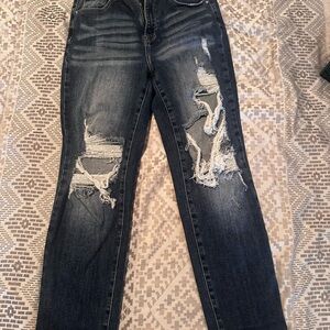 Classic Distressed Straight Leg Jeans